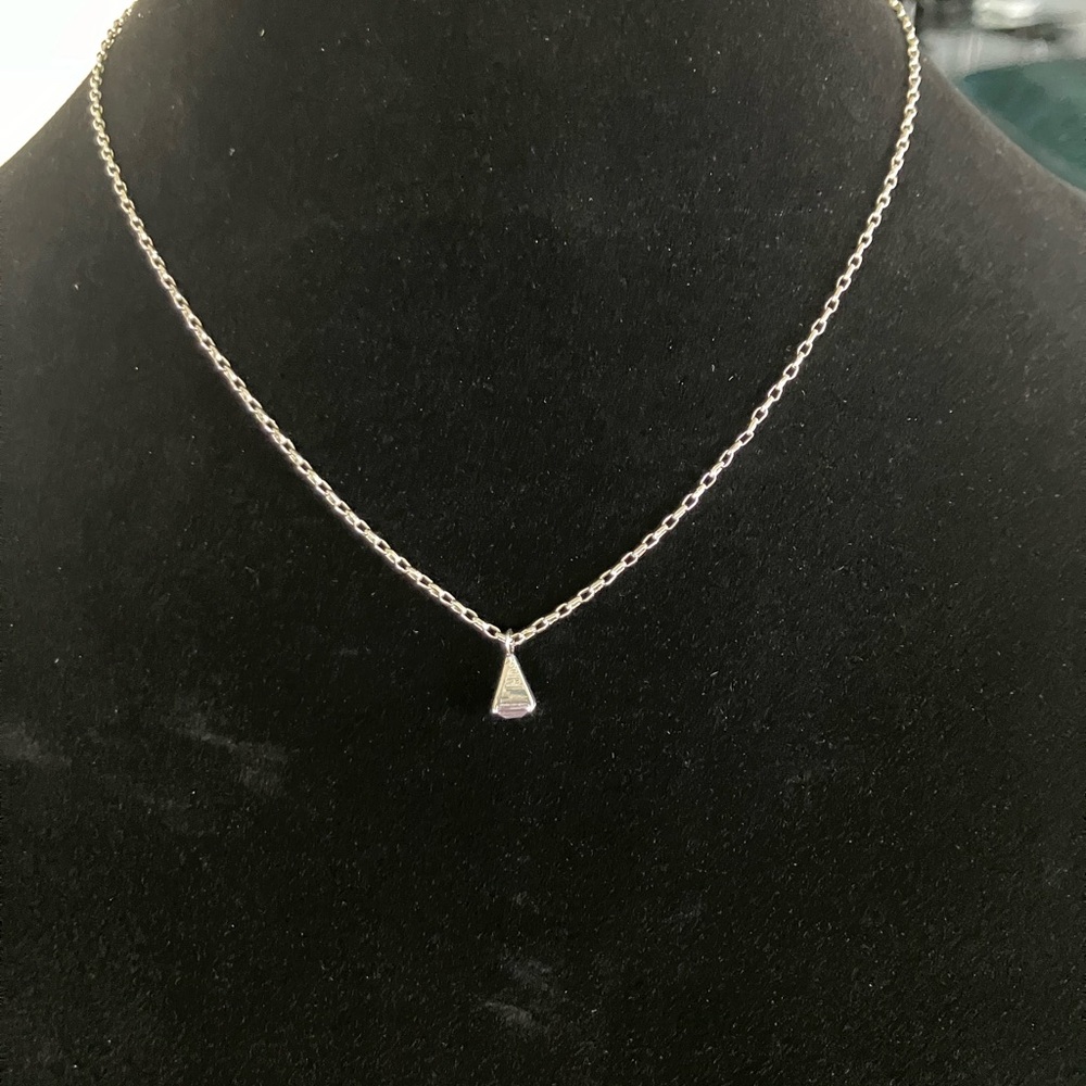 ~ FURLA ~ sterling silver necklace with Furla embossed pendant with gemstone